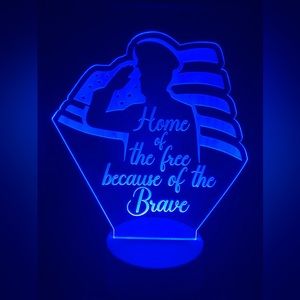 LED sign Home of the Free Because of the Brave